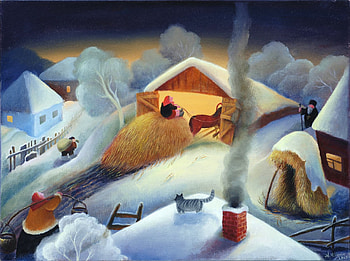 «ÐÐ°ÑÐ»ÐµÐ½Ð¸ÑÐ°», winter, art, painting, snow HD wallpaper
